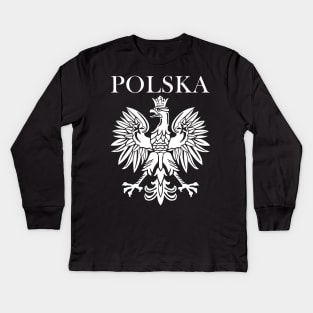 Poland Shirt Vintage Polish Eagle Kids Long Sleeve T-Shirt